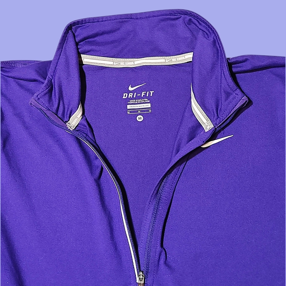 🚺 M US — Nike Dri-fit Quarter-Zip Long Sleeve Running Top [PURPLE] - Picture 3 of 4